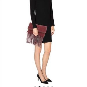 Clare V. Fringe Foldover Clutch With Fringe